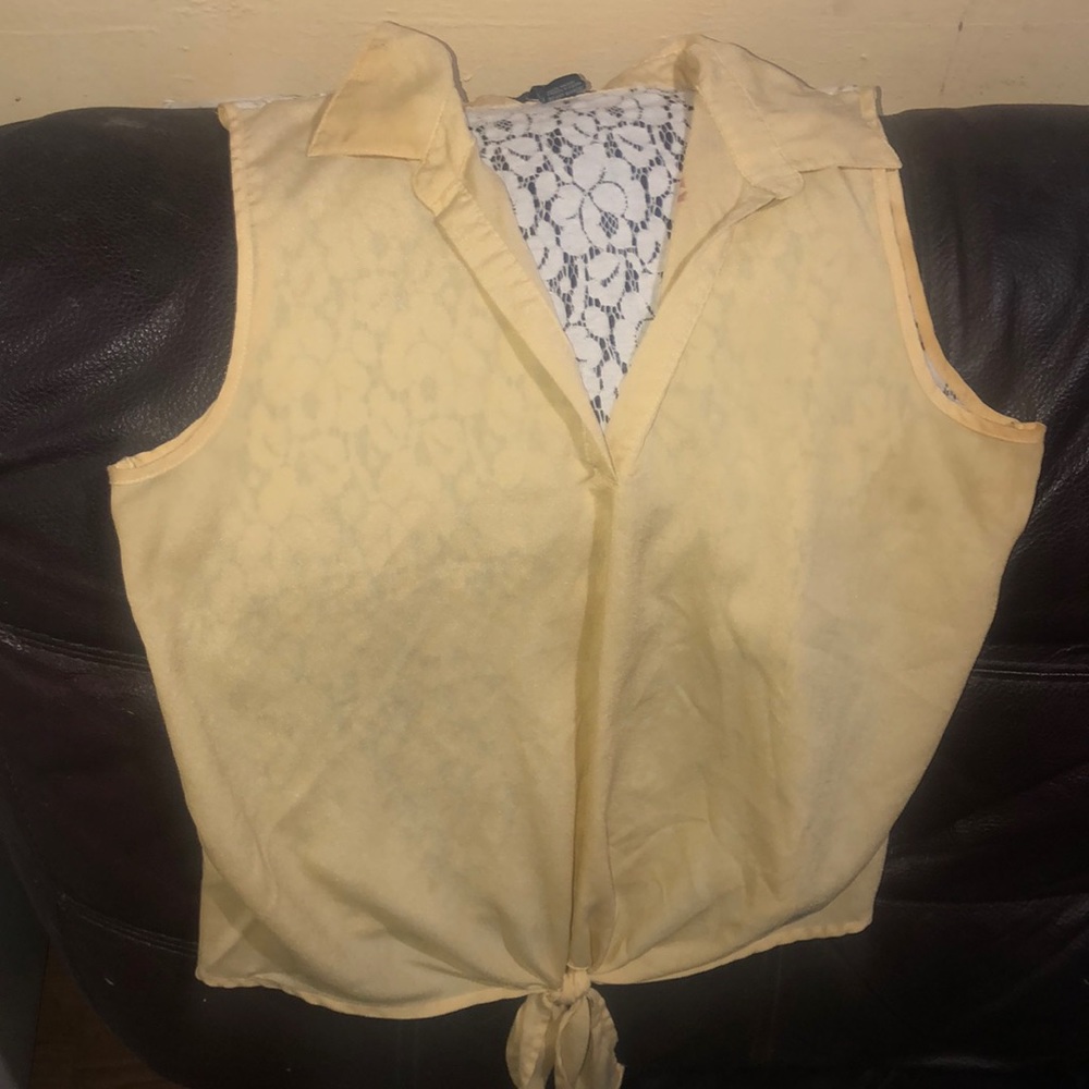 Timing Yellow See Through Shirt